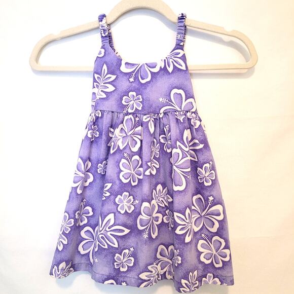Kole Kole Vintage Girls Purple Floral Dress Size 5 Made in Hawaii USA - Picture 1 of 7